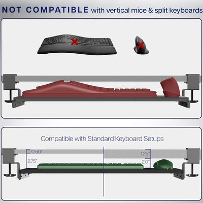 VIVO Large Keyboard Tray Under Desk Pull Out with Extra Sturdy C Clamp Mount System,27 (33 Including