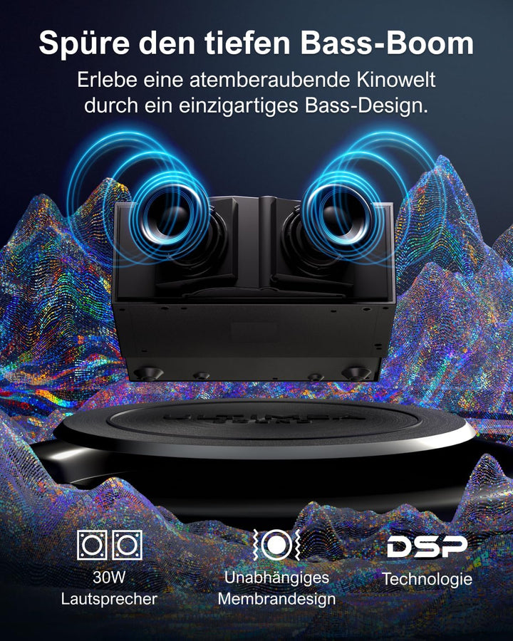 ULTIMEA Beamer 4K Heimkino Unterstützt 900 ANSI-Lumen mit Hindernisvermeidung und 6D Trapezkorrektur