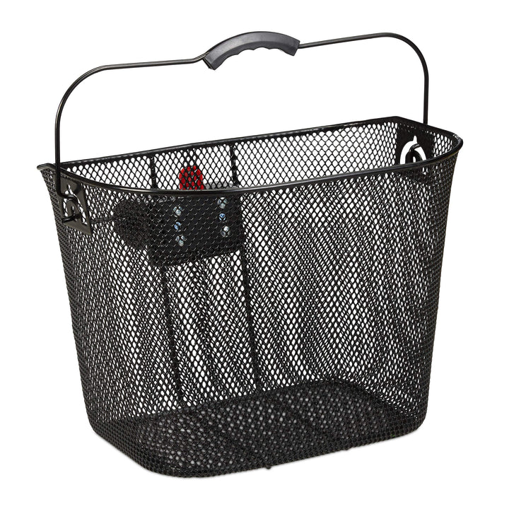 Relaxdays Fahrradkorb für Vorne, abnehmbar, mit Klicksystem, Lenkerkorb Metall, engmaschig, HBT 27x3