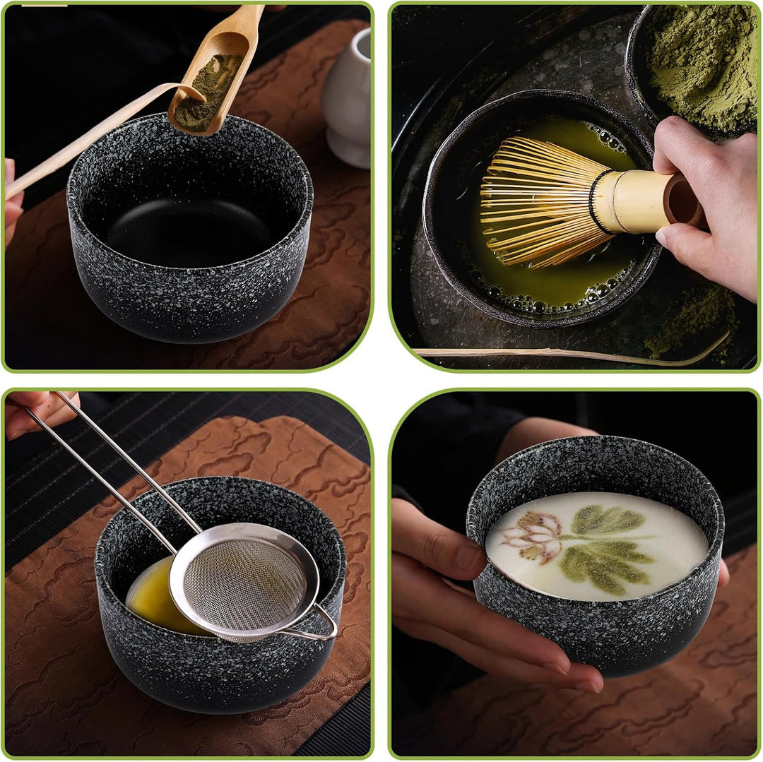 ASelected Matcha Set Matcha Besen 6er-Set Macha Tea set mit Matcha Besen Matcha Schale Teelöffel Tee