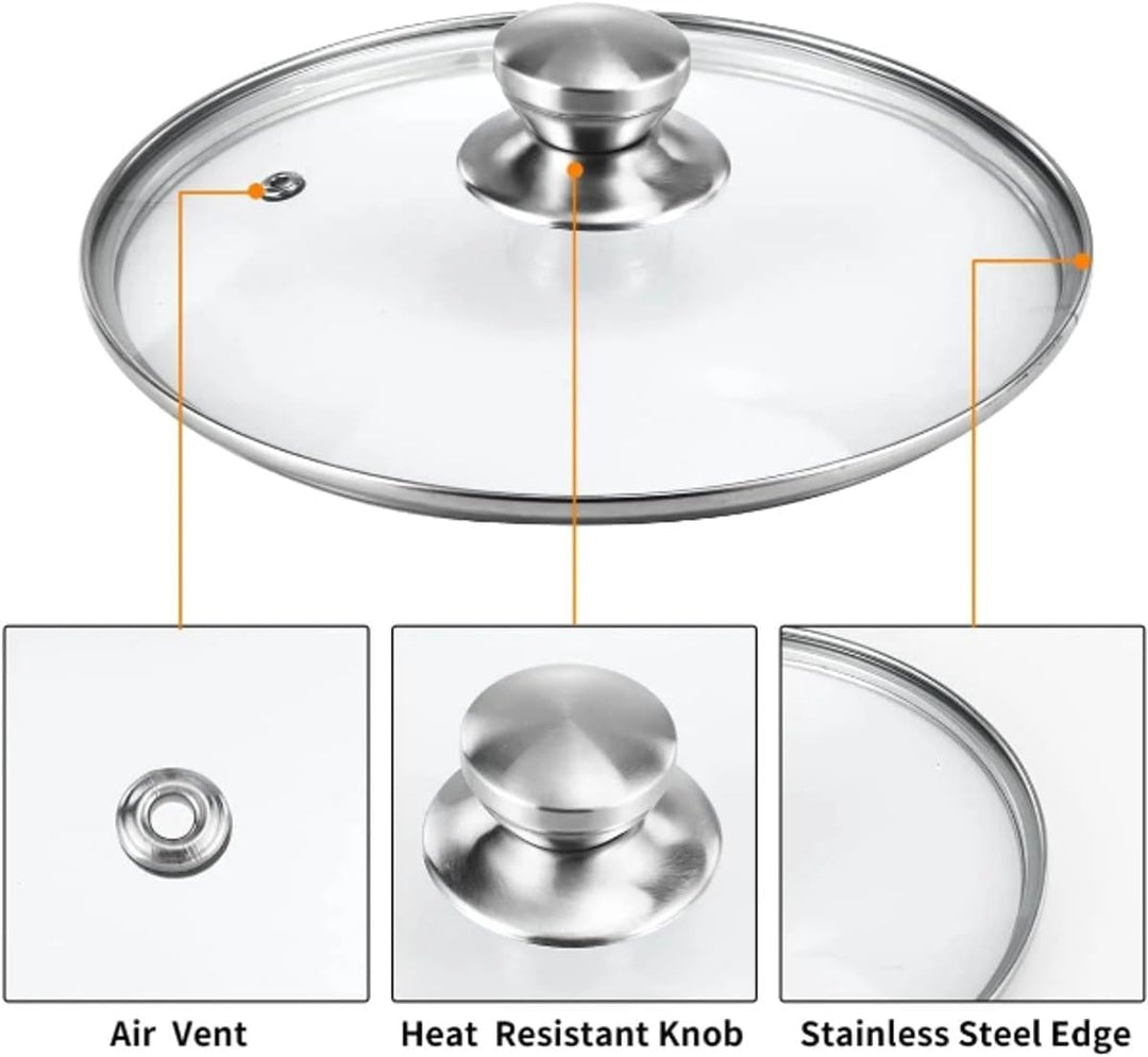 SMHLINE® 12-tlg Topfset Töpfe Set induktionsgeeignet Kochtopf Set Pfannen Edelstahl Kochgeschirr Pfa