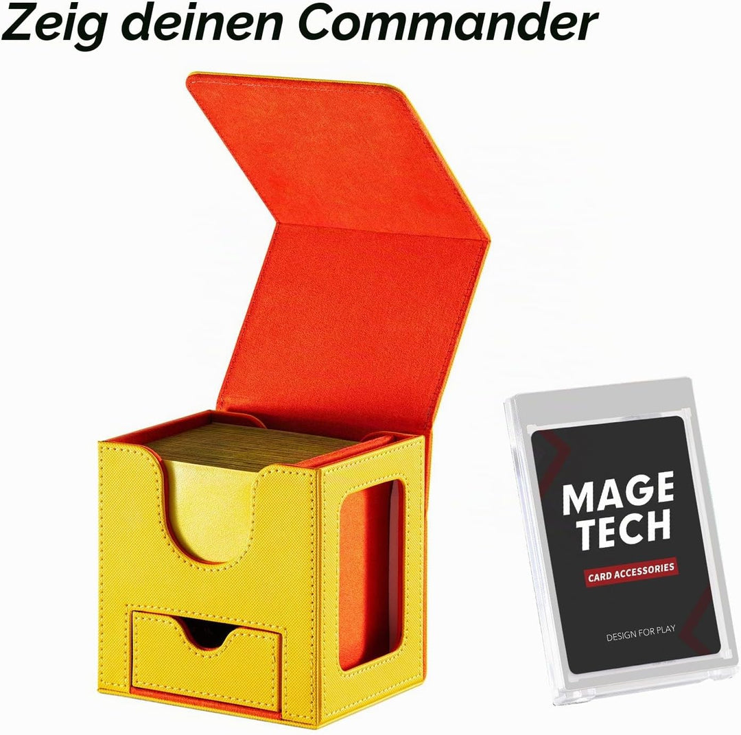 Mage Tech Card Deck Box für MTG Commander - Patentiertes Design, Commander Display, passend für 100