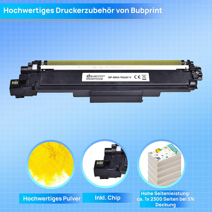 Bubprint Toner kompatibel als Ersatz für Brother TN-247 TN-247Y für DCP-L3510CDW DCP-L3550CDW HL-L32