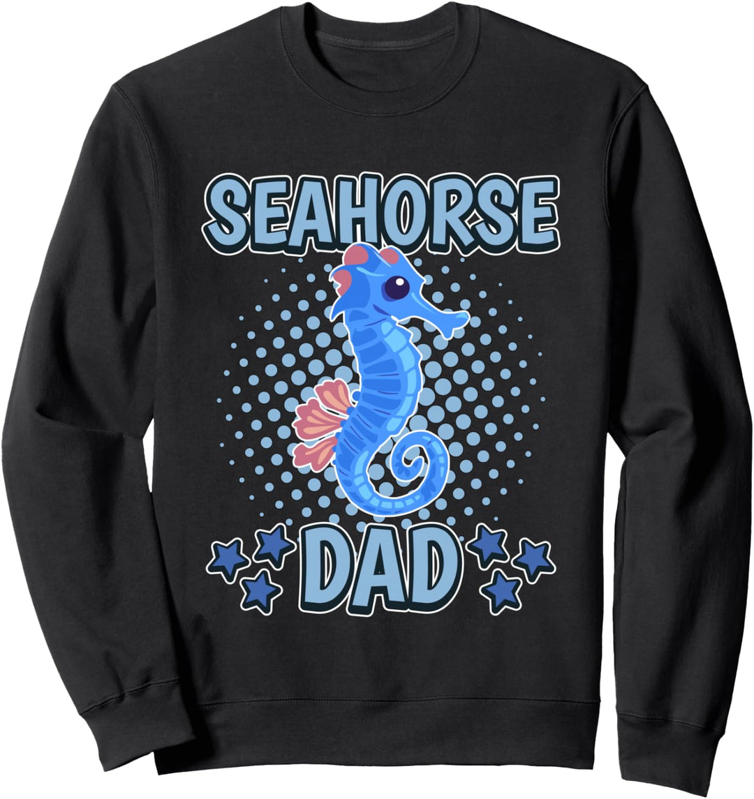 Herren Seahorse Dad Papa Vatertag Seepferdchen Sweatshirt