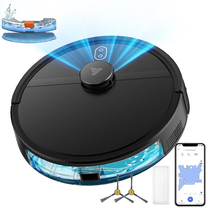 2026 Saugroboter mit Wischfunktion bis zu 5000Pa, 2 in 1 Staubsauger Roboter LiDAR Navigation mit 5