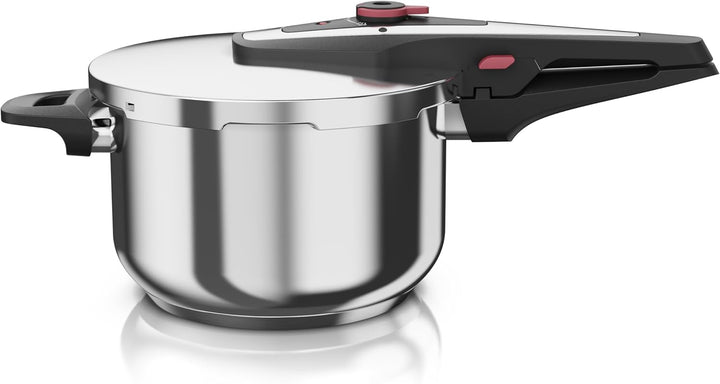 Arendo - Schnellkochtopf Induktion 6l Edelstahl - 3in1 – 6 Liter Fassungsvermögen – induktionsgeeign