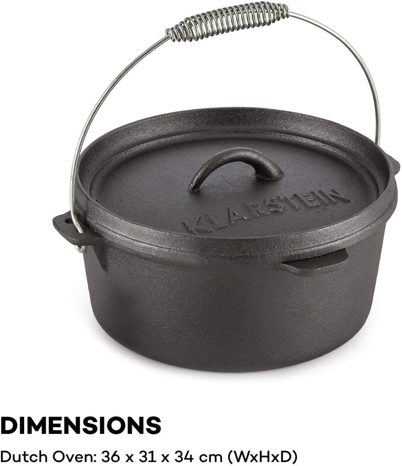 Klarstein Hotrod 85 - Dutch Oven , Gusstopf , BBQ-Topf , Volumen: 9 qt / 8,5 Liter , Kochen, Braten