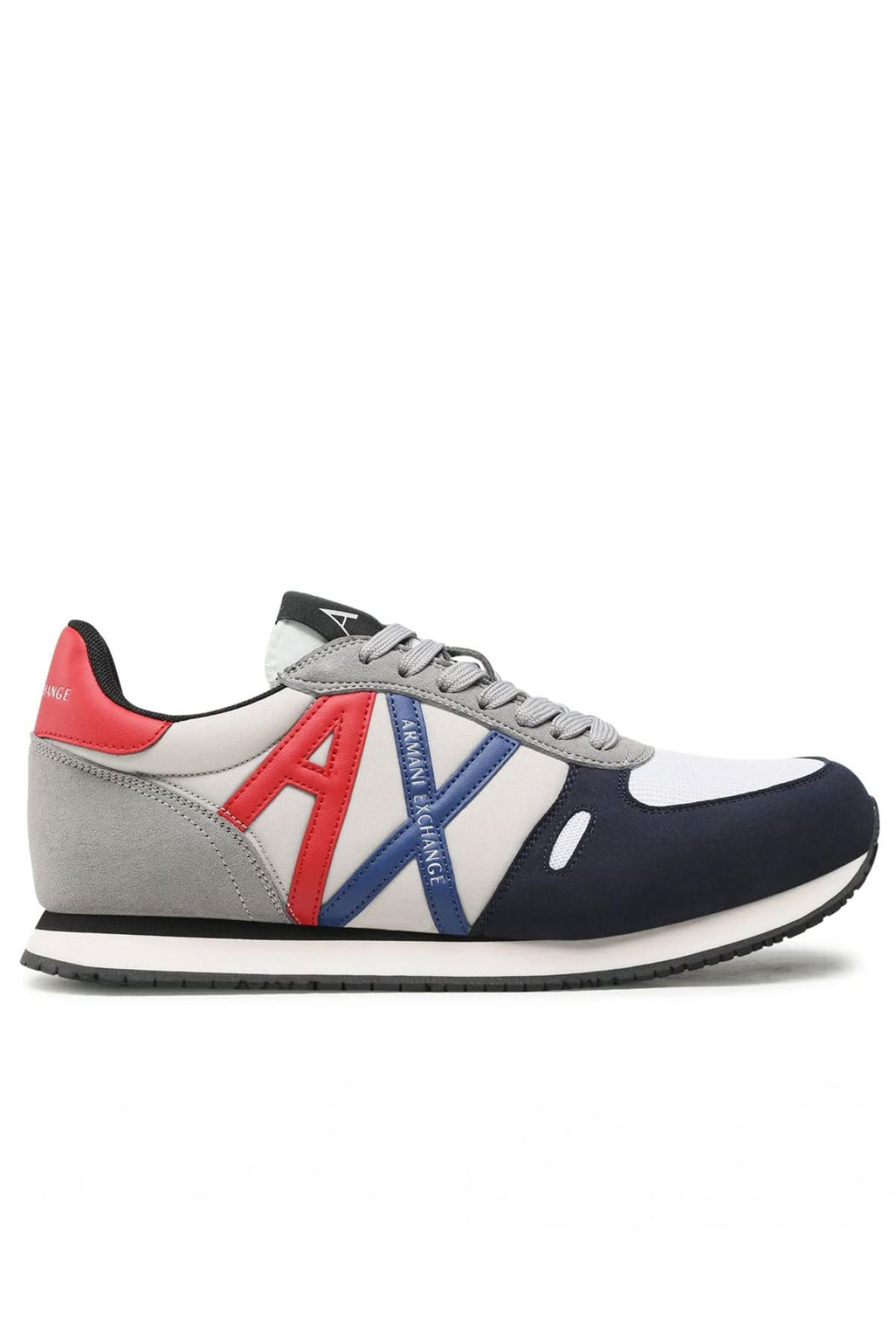 Armani Exchange Herren Retro Trainer Sneaker 42 EU Marineblau Grau Hell, 42 EU Marineblau Grau Hell