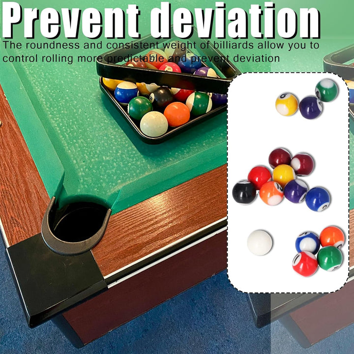 25mm Mini Billard Set 16 Kugeln amerikanisches Harzmaterial tragbarer Tischbillard Kinder Erwachsene