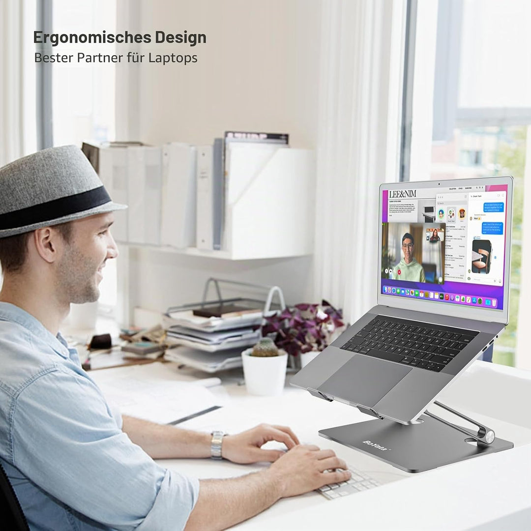 BoYata Laptop Ständer, Mehrwinke mit Lüftungsschlitzen, Verstellbarer Notebook Ständer, Kompatibel f