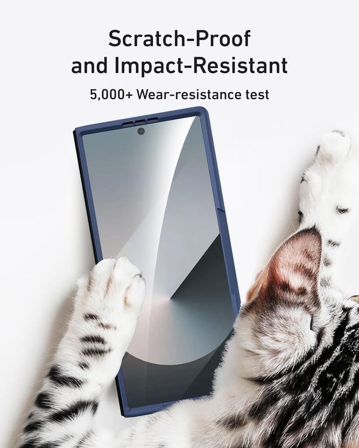 Miimall Kompatibel mit Samsung Galaxy Z Fold 6 Hülle mit S-Pen & Stifthalter, [HD Displayschutz] Ult