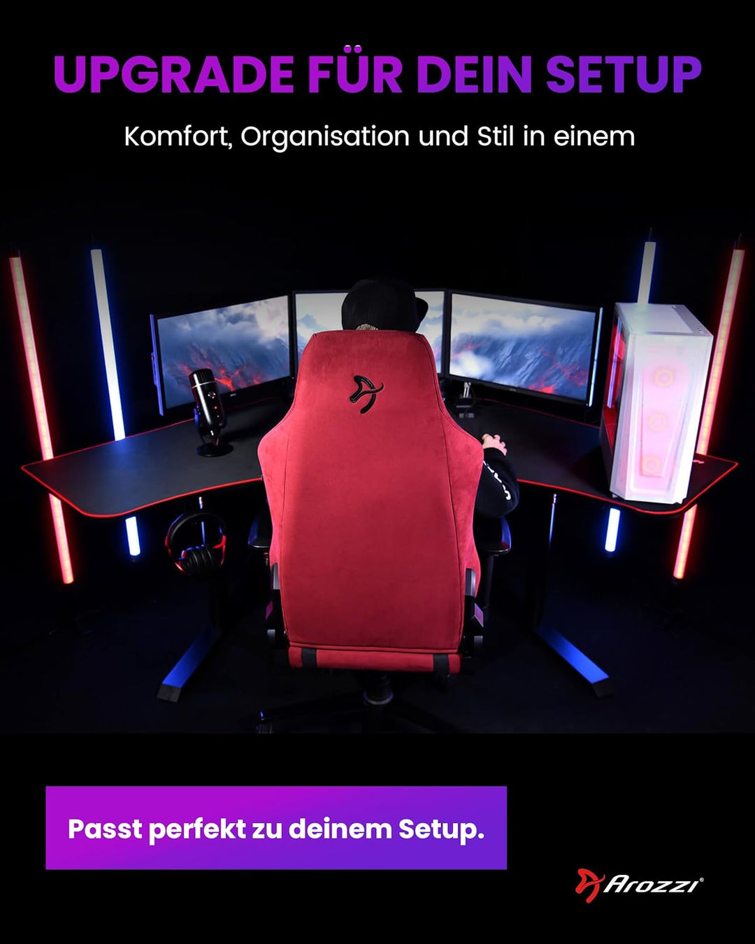Arozzi Headset-Halterung Untertisch – Robuster Kopfhörerhalter aus Metall, Platzsparende Gaming-Head