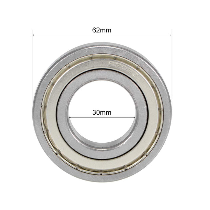 sourcing map 4St Rillen Kugellager 6206ZZ Z2 Doppelt Geschirmt Kohlenstoffstahl 30mm X 62mm X 16mm