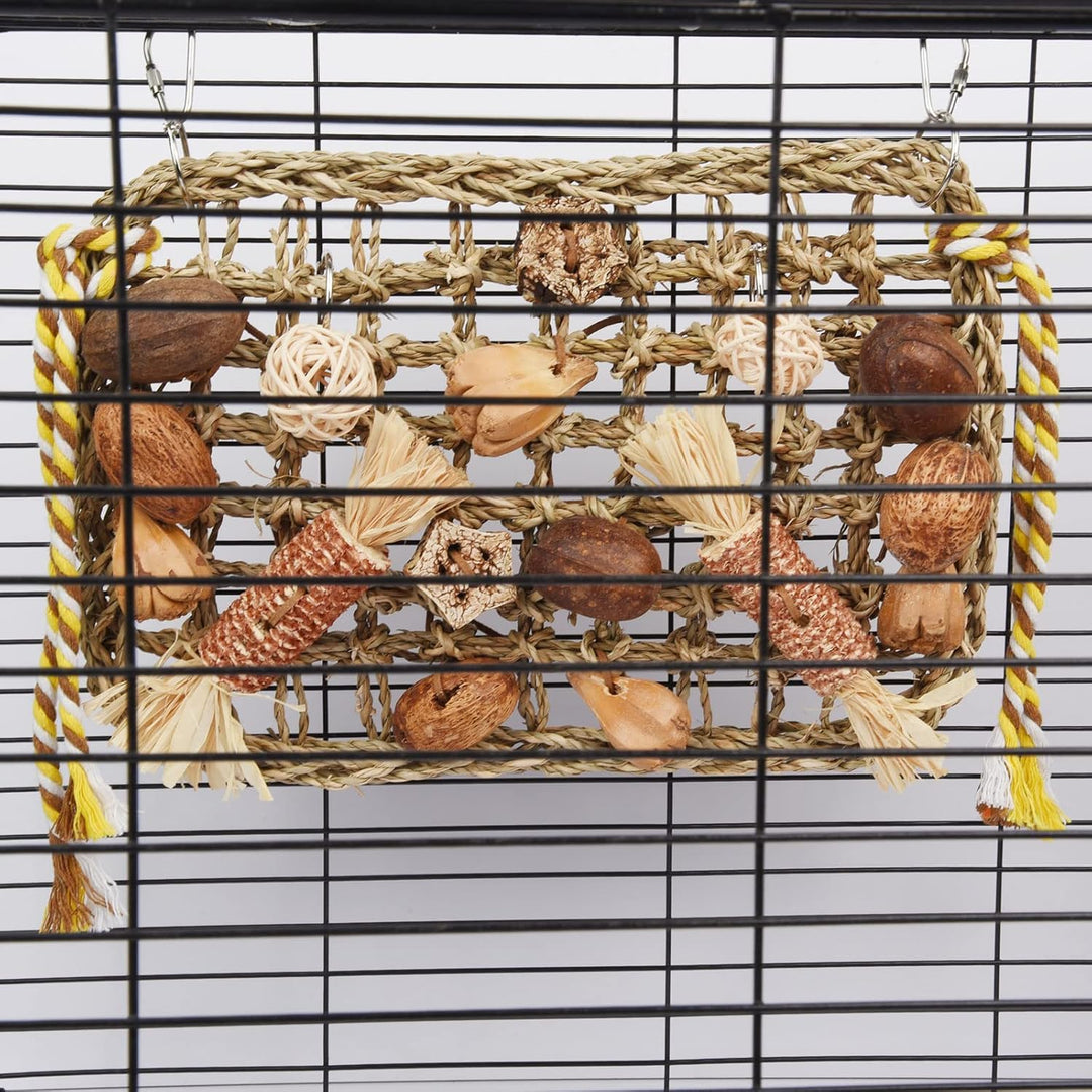 Wellensittich Spielzeug, Papagei Kauspielzeug Vogelspielzeug Natürliches Sicheres Holz Block Schauke