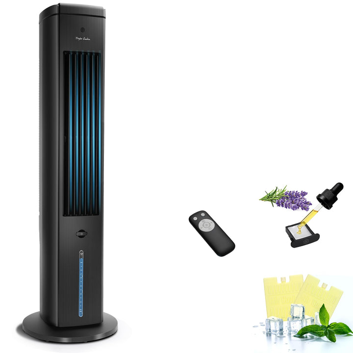 Taylor Swoden Turmventilator mit Wasserkühlung leise, 5-in-1 Luftkühler mit ION-Technologie & Aromad