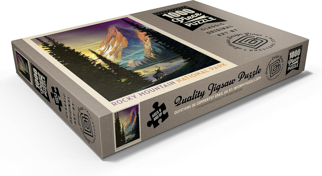 Rocky Mountain National Park: Pyramid Peak, Vintage Poster - Premium 1000 Teile Puzzle - MyPuzzle So