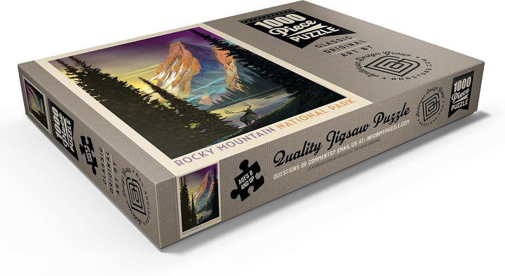 Rocky Mountain National Park: Pyramid Peak, Vintage Poster - Premium 1000 Teile Puzzle - MyPuzzle So