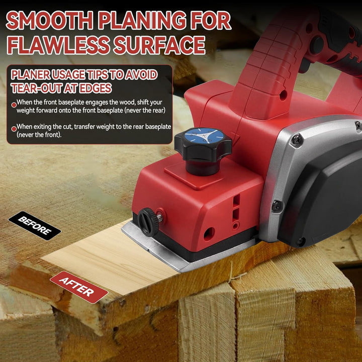 Kabellose elektrische Hand-Planer kompatibel mit Milwaukee 18V Batterie, 15000RPM bürstenlose Power