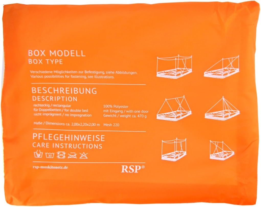 Moskitonetz Box Home/TRAVEL inkl. Transporttasche Ösen und Schnüre - für Doppelbetten - das Original