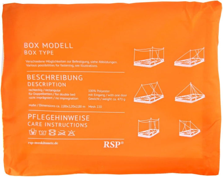 Moskitonetz Box Home/TRAVEL inkl. Transporttasche Ösen und Schnüre - für Doppelbetten - das Original