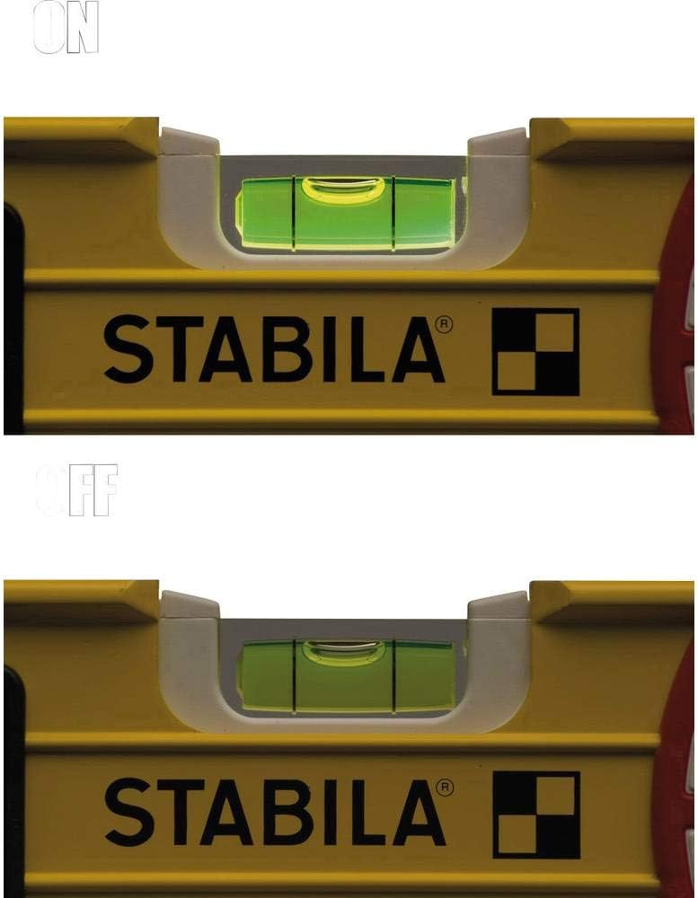 STABILA Wasserwaage Type 196-2 LED, 61 cm, extrasteifes Alu-Profil, 1 LED-Horizontal-/1 LED-Vertikal