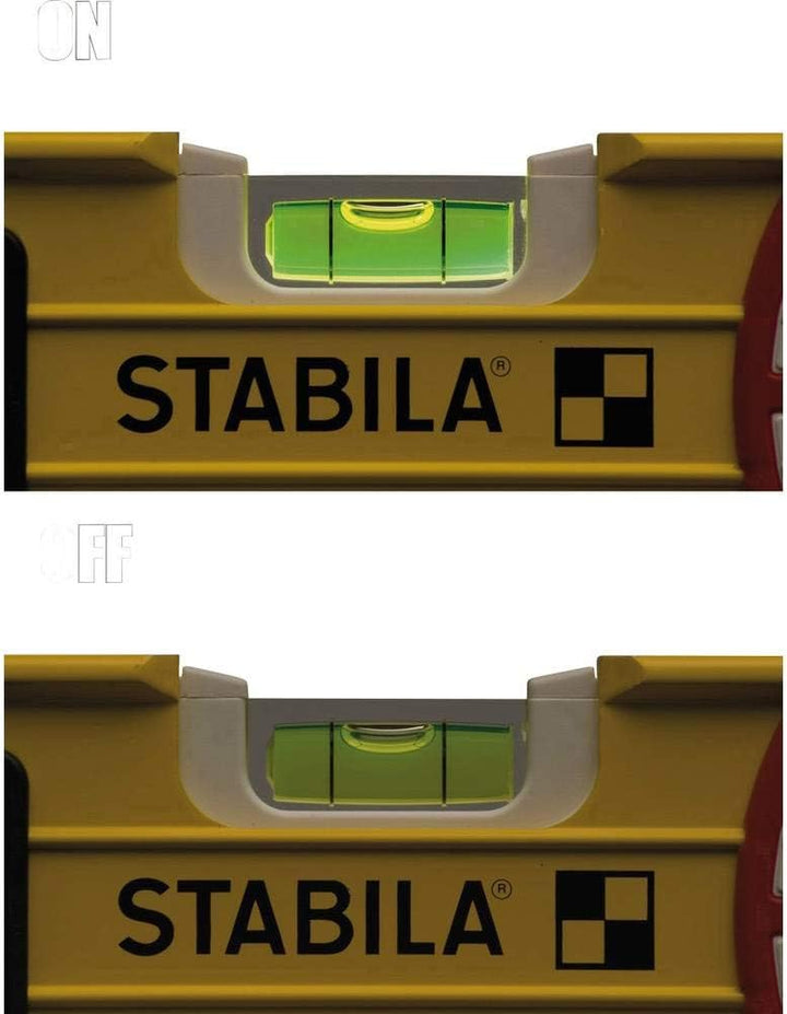 STABILA Wasserwaage Type 196-2 LED, 61 cm, extrasteifes Alu-Profil, 1 LED-Horizontal-/1 LED-Vertikal