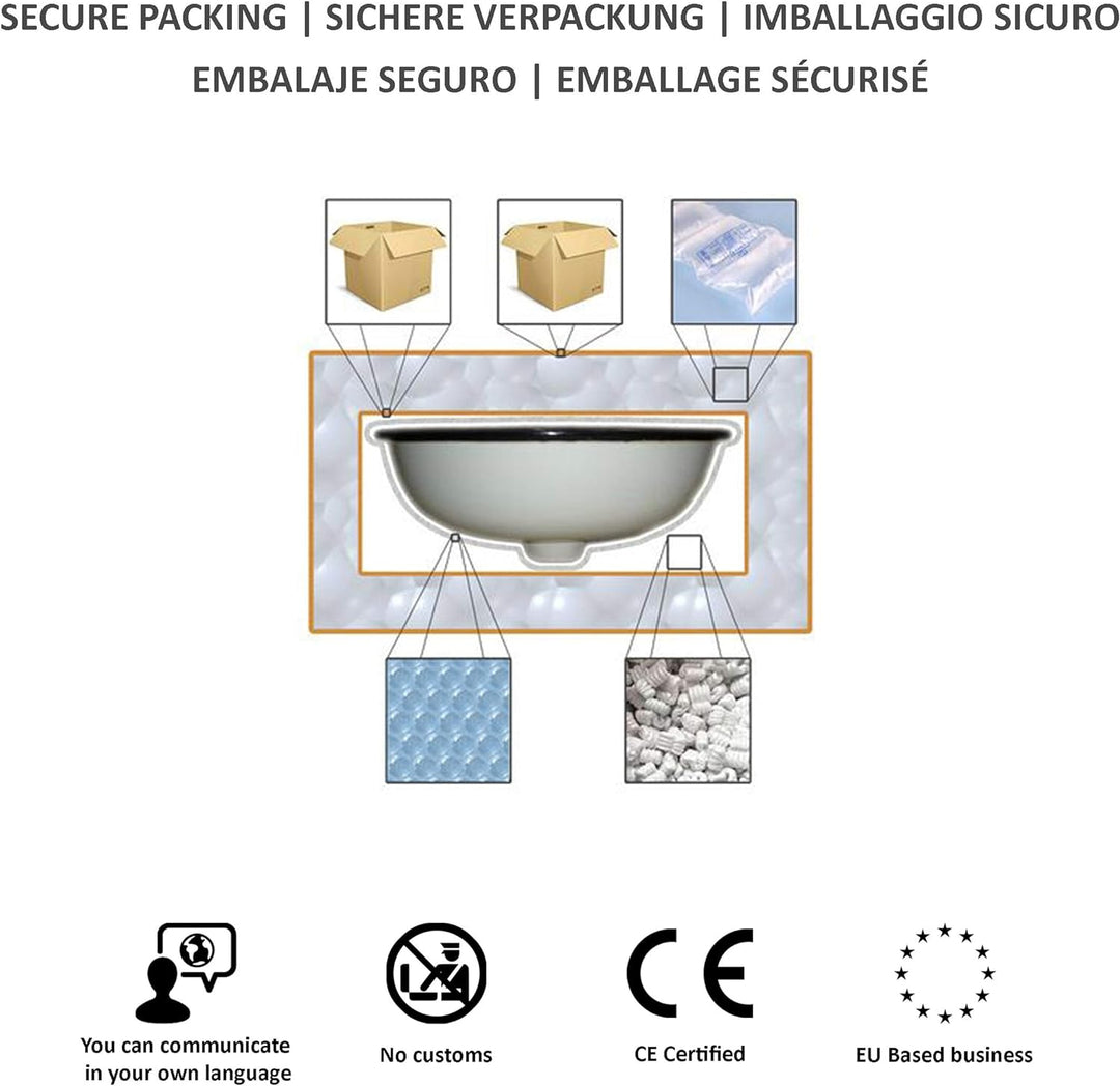 Lucja - Handbemaltes Waschbecken in Türkis | Rund Keramik Ausatzwaschbecken 38 cm | Handmade Kunstle