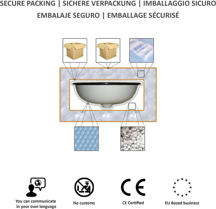 Lucja - Handbemaltes Waschbecken in Türkis | Rund Keramik Ausatzwaschbecken 38 cm | Handmade Kunstle