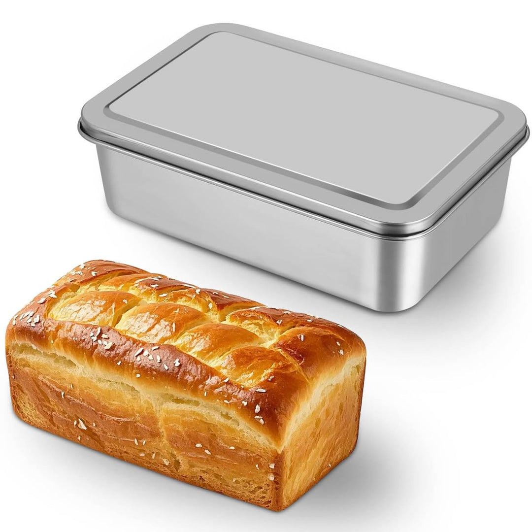 Kuchenform Mit Deckel Aus Edelstahl Rechteckige Ofenbox FüR Brot Backen Hohe KapazitäT Backblech FüR