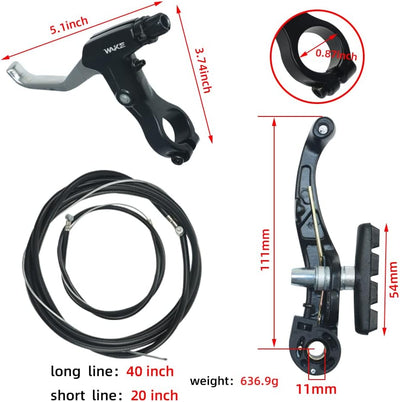 FOMTOR Fahrradbremsen Set V Brake Set, Fahrrad Bremsen Set, Fahrradbremsen mit Bremskabeln und Brems