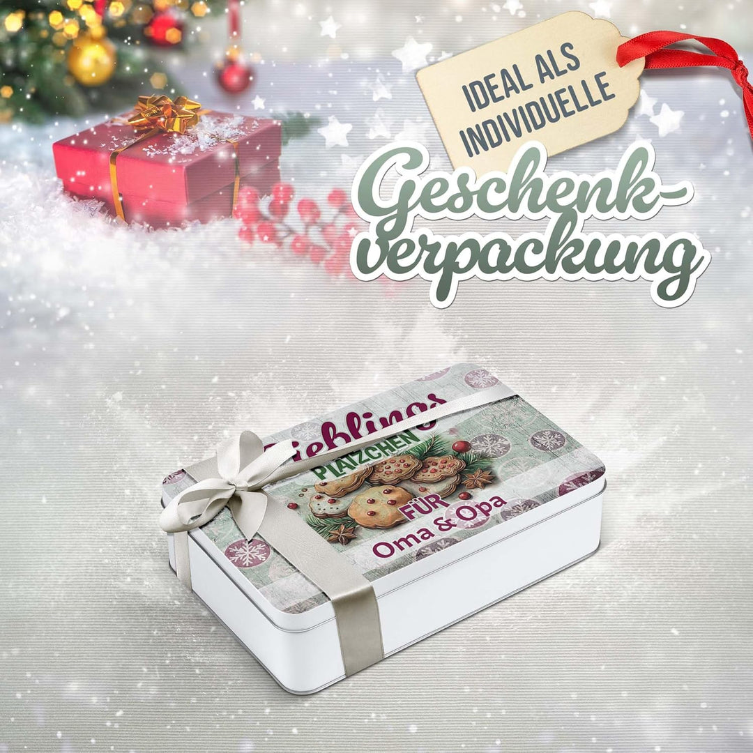 Print Royal PR Geschenkdose mit Name personalisiert - Lieblingsplätzchen für - Blechdose bedrucken,