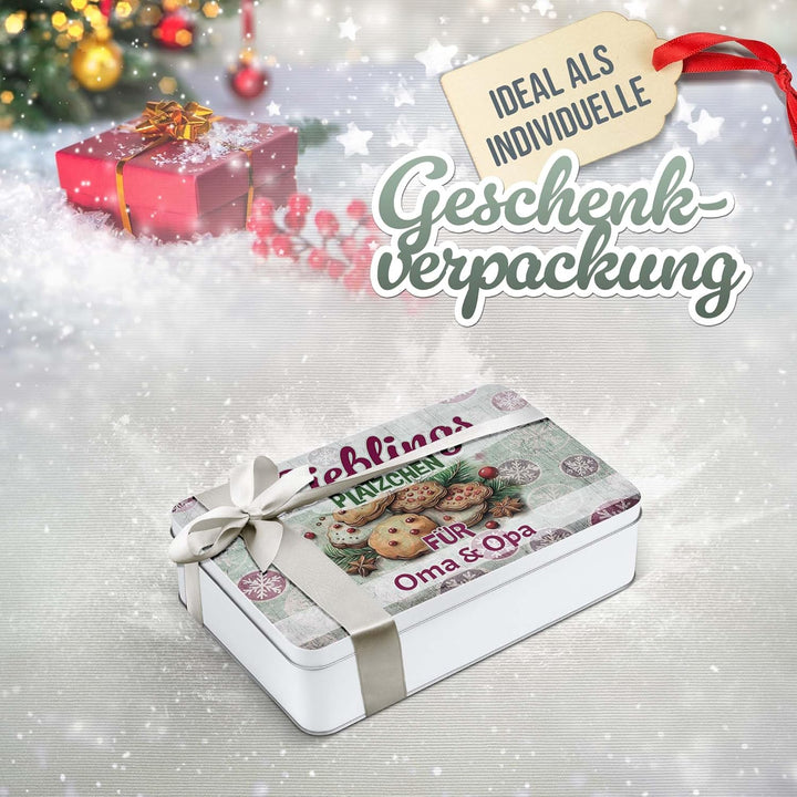 Print Royal PR Geschenkdose mit Name personalisiert - Lieblingsplätzchen für - Blechdose bedrucken,