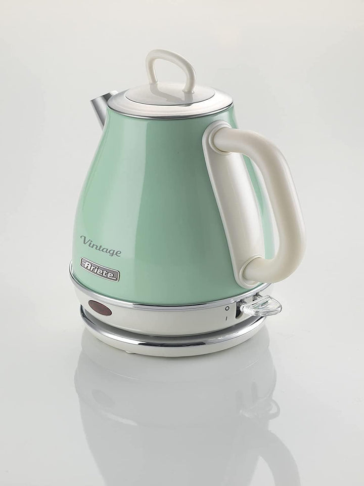 Ariete, 2868 Vintage, elektrischer Design-Wasserkocher aus Edelstahl für Aufgussgetränke, Tee und Kr