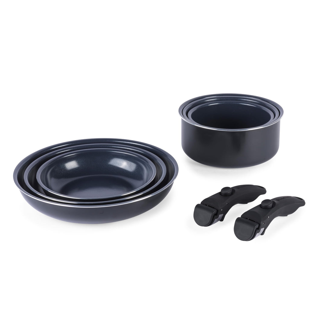 Russell Hobbs RH03321EU7 Smart Clip Topf- und Pfannenset – 8-teilig, Keramikbeschichtung, abnehmbare