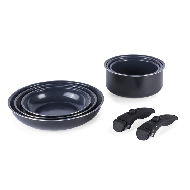 Russell Hobbs RH03321EU7 Smart Clip Topf- und Pfannenset – 8-teilig, Keramikbeschichtung, abnehmbare