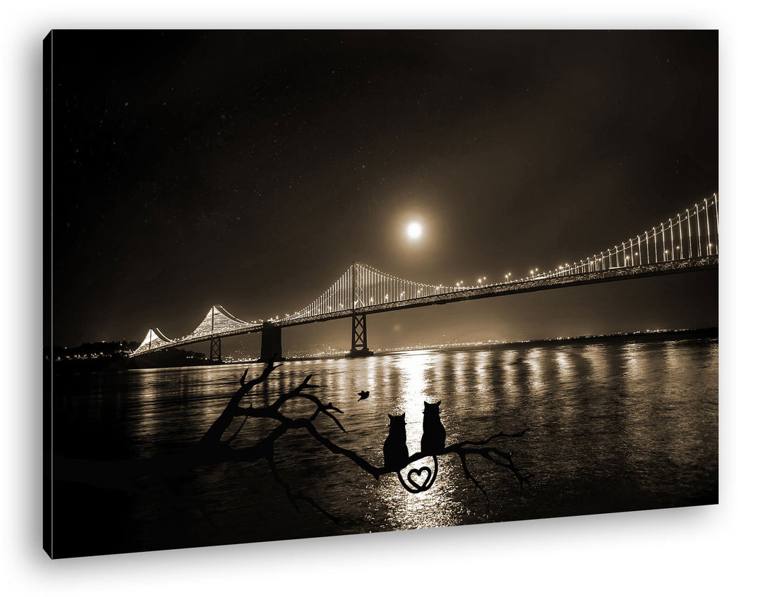 deyoli gigantische Brücke in San Francisco Format: 100x70 Effekt: Sepia als Leinwand, Motiv fertig g