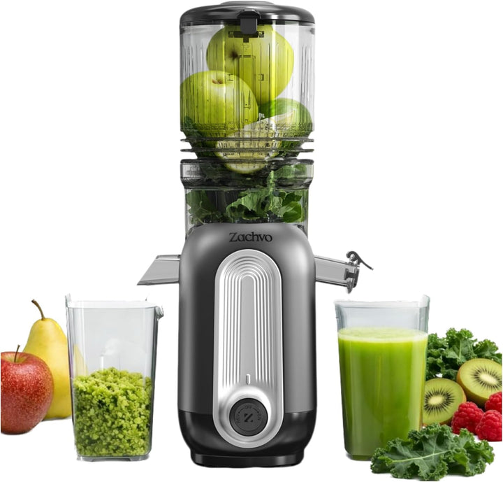 Entsafter Gemüse und Obst Testsieger – Slow Juicer mit 130 mm Extra Breitem Einfüllschacht, Kaltpres