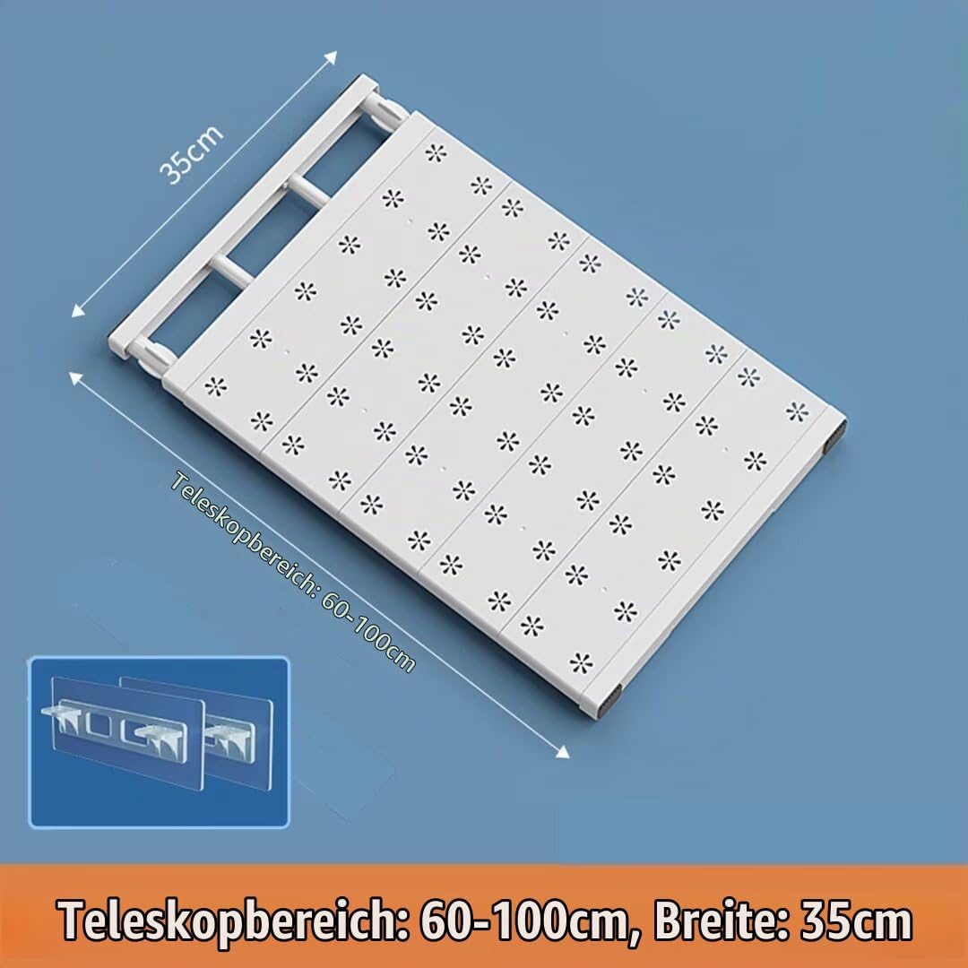 Verstellbare Regale für Schrank, Erweiterbares Einlegeböden Schrankregal, Nagelfrei Teleskop Regaltr