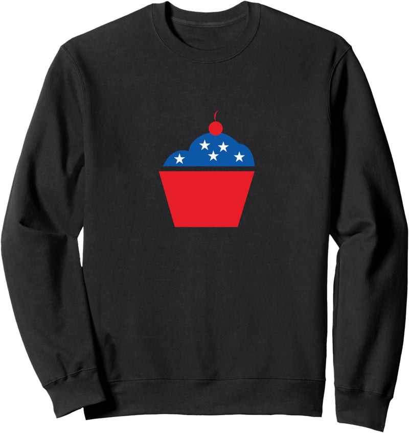 Rot-weisser und blauer Cupcake Sweatshirt