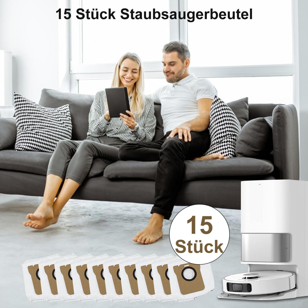 15 Stück Staubbeutel für Dreame L10s Ultra/ L20 Ultra/ L10 Ultra, Xiaomi X10+, X20+ Saugroboter, 2,5