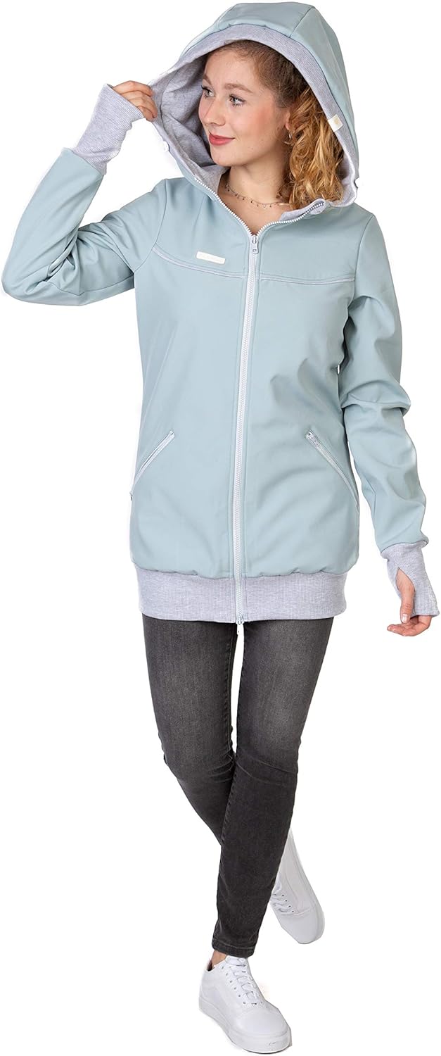Viva la Mama 4in1 Tragejacke für Tragen auf dem Rücken oder der Brust, Softshell, Umstandsjacke + Kä