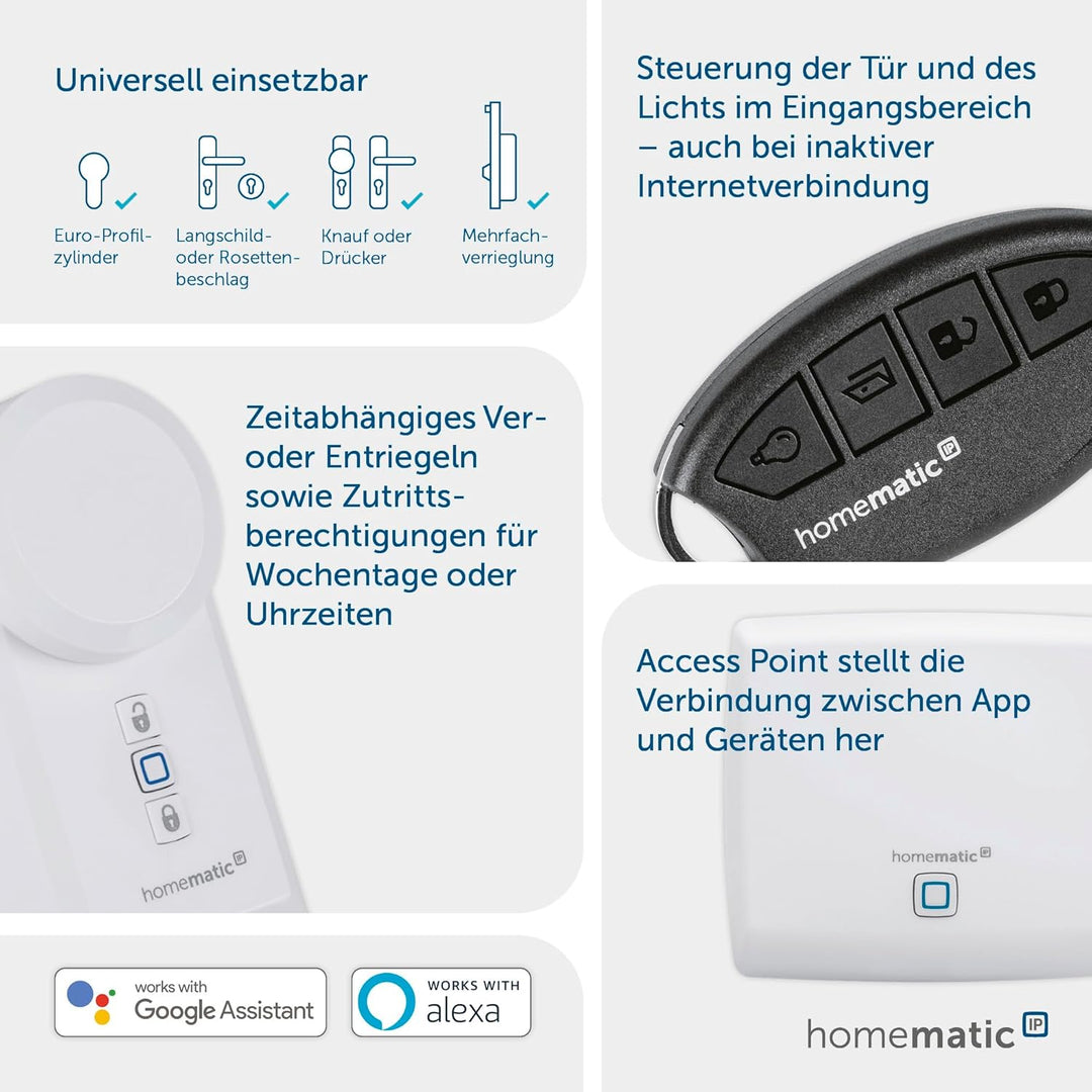 Homematic IP Smart Home Starter Set Zutritt, elektronisches Türschloss, Smart Lock nachrüstbar ohne