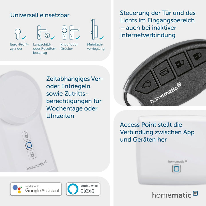 Homematic IP Smart Home Starter Set Zutritt, elektronisches Türschloss, Smart Lock nachrüstbar ohne