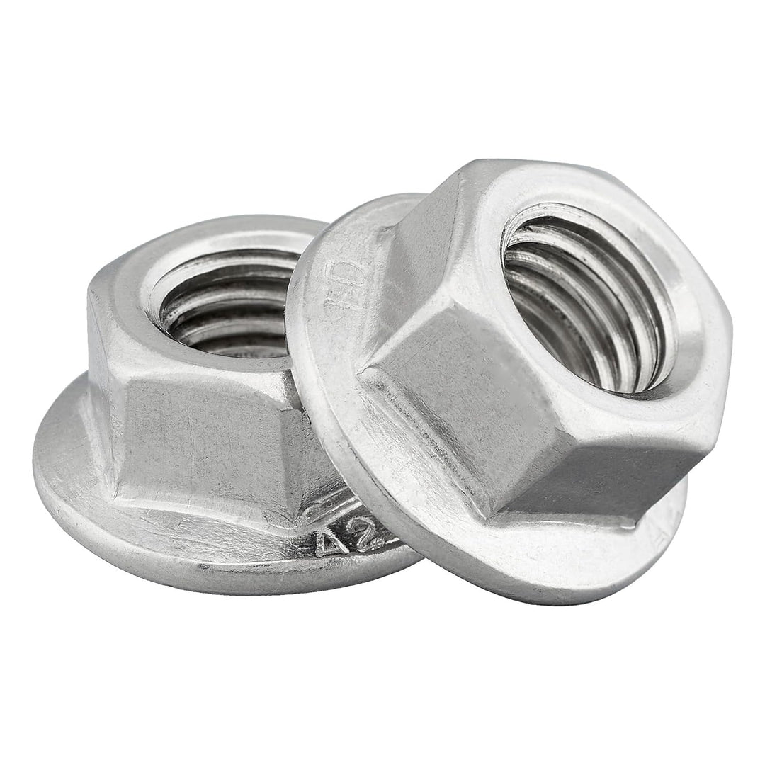 Flanschmutter mit Sperrverzahnung nach DIN 6923 / Edelstahl A2, V2A / Sechskantmutter mit Flansch un