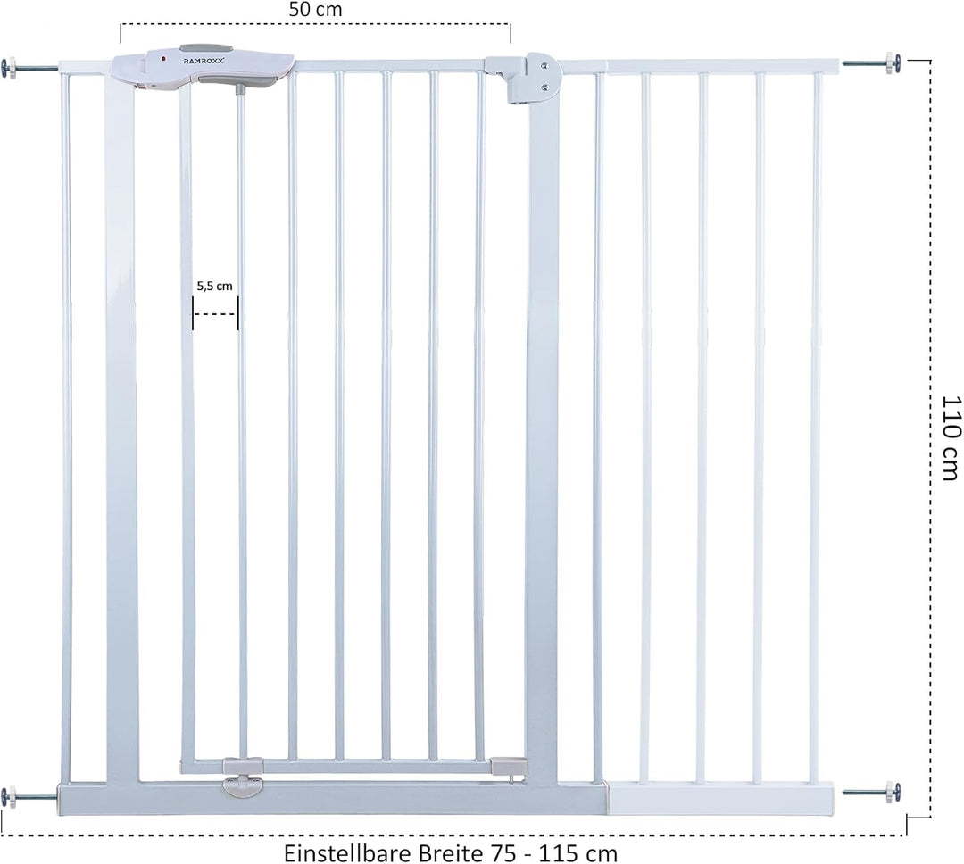 Absperrgitter Treppenschutzgitter weiss für 105-135cm Durchgang 110cm Hoch
