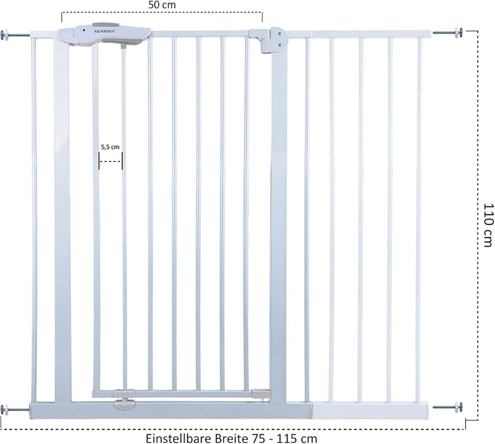 Absperrgitter Treppenschutzgitter weiss für 105-135cm Durchgang 110cm Hoch