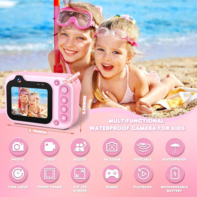 Unterwasserkamera Kinder Kamera Unterwasser Fotoapparat Wasserdicht Digitalkamera 12MP wasserdichte