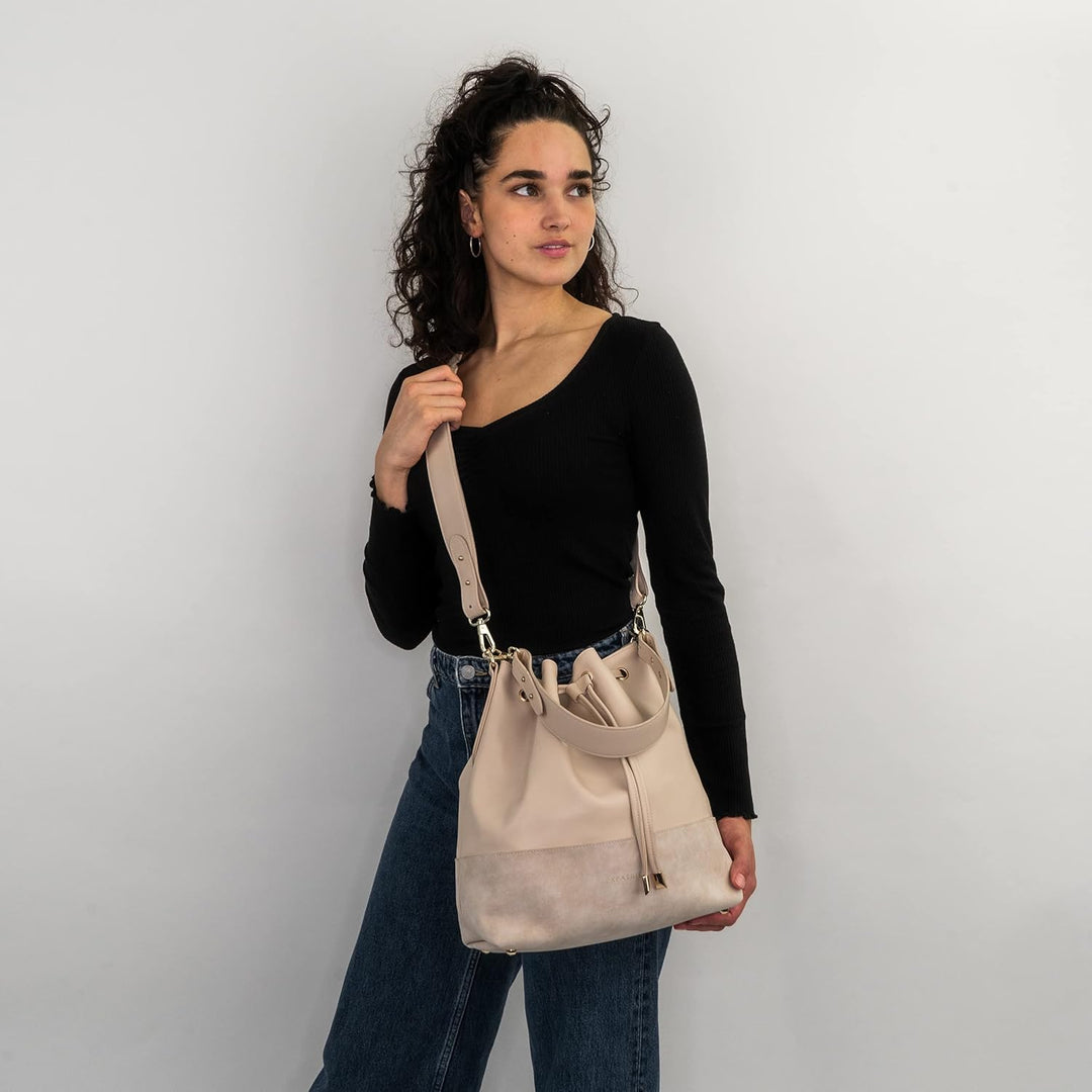 Expatrié Beuteltasche Damen - Sarah Medium - Handtasche aus Veganem PU Leder - Umhängetasche für Cit