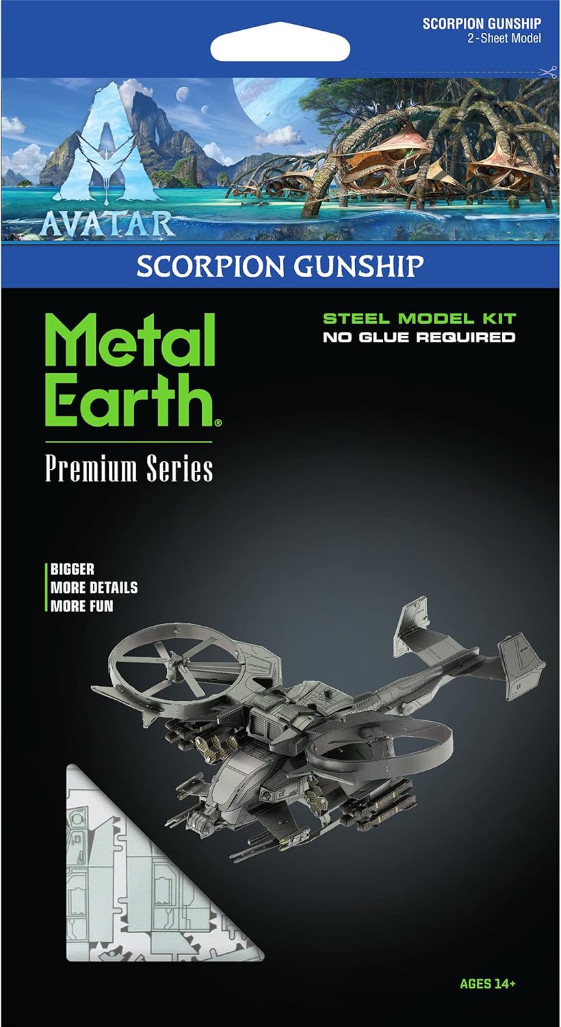 Fascinations ICX253 Metal Earth Metallbausätze - Avatar 2 Kampfflugzeug Scorpion Gunship, lasergesch