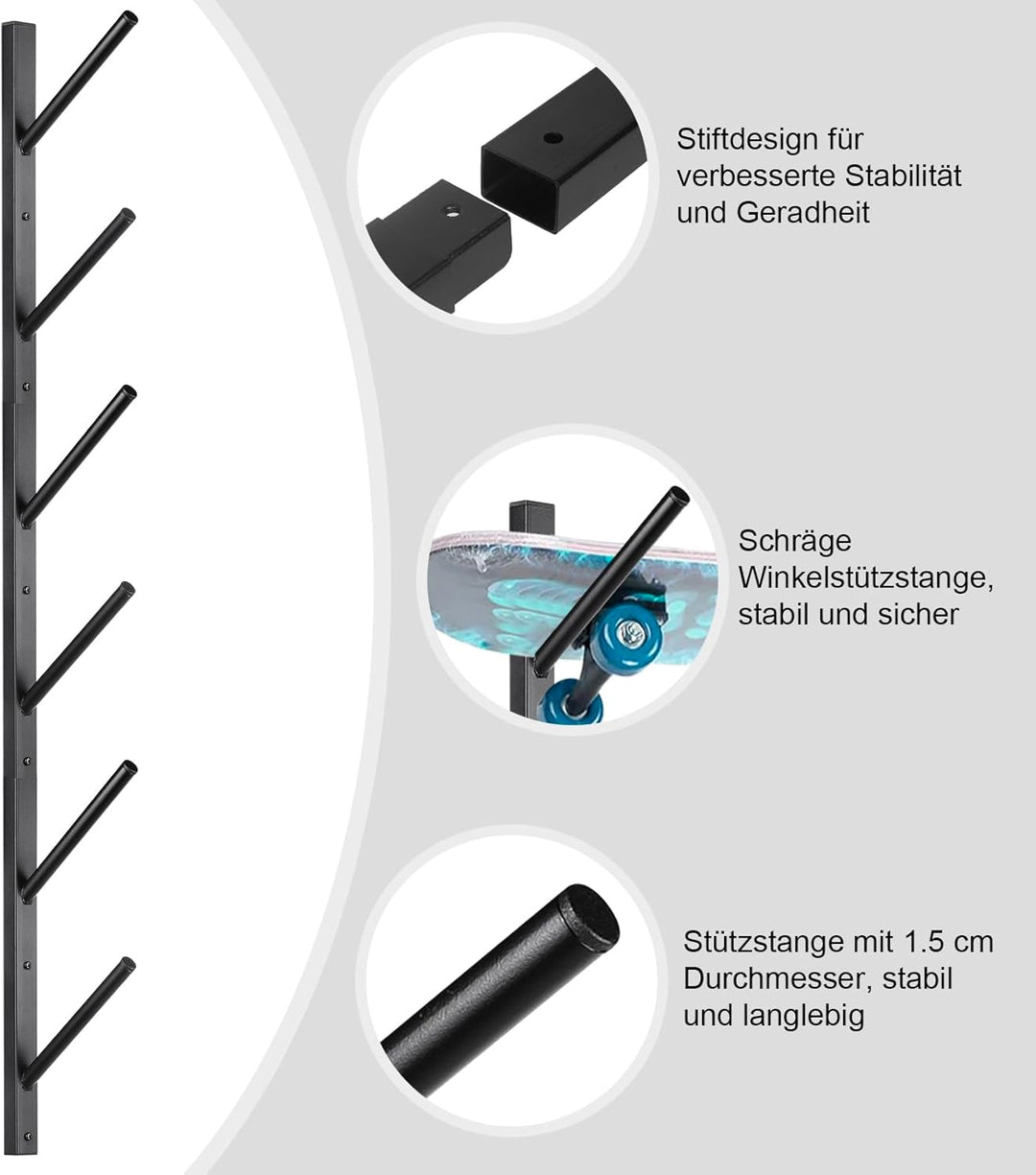 DEYOFA Skateboard Wandhalterung, Skateboard Halterung, Snowboard Wandhalterung, Snowboard Halterung